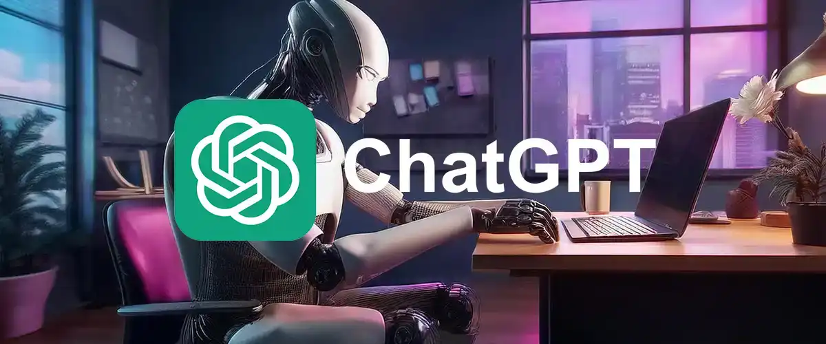 AI-generad bakgrund med ChatGPT-logotypen i förgrunden